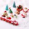 Christmas Miniature Figurines Mini Santa Clause Ornament Xmas Micro Landscape Christmas Tree Christmas Figurines Snowman Reindeer Gift for DIY Fairy Garden 18PCS